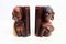 African Carved Wooden Bookends, 1970s-1980s, Set of 2 3