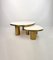 White Rock Crystal and Brass Coffee Tables by Ginger Brown, Set of 2 1