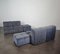 Modulares Sofa mit Poufs aus Glattem Samt, 1970er, 6er Set 9