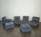 Modular Sofa with Poufs in Smooth Velvet, Italy, 1970s, Set of 6 1