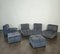 Modulares Sofa mit Poufs aus Glattem Samt, 1970er, 6er Set 1