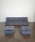 Modular Sofa with Poufs in Smooth Velvet, Italy, 1970s, Set of 6, Image 7