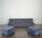 Modulares Sofa mit Poufs aus Glattem Samt, 1970er, 6er Set 6