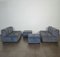 Modulares Sofa mit Poufs aus Glattem Samt, 1970er, 6er Set 4