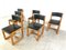 Oak and Leather Dining Chairs, 1970s, Set of 6, Image 4