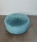 Runder Mid-Century Pouf aus Glattem Samt, Italien, 1960er 1