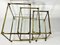 Mid-Century Nesting Set of Three Bar Carts in Brass and Glass, Italy, 1950s, Set of 3 8