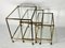 Mid-Century Nesting Set of Three Bar Carts in Brass and Glass, Italy, 1950s, Set of 3 1