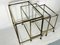 Mid-Century Nesting Set of Three Bar Carts in Brass and Glass, Italy, 1950s, Set of 3 4