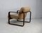 Modernistischer Sessel aus Wolle, Holz & Stahl, 1970er 8