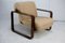 Modernist Lounge Chair in Wool, Wood and Steel, 1970s 10