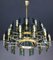 Large Chandeliers in Brass by Gino Paroldo, Italy, 1950s, Set of 6 20