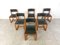 Set of 6 Oak and Leather Dining Chairs, 1970s, Set of 6 2