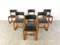 Set of 6 Oak and Leather Dining Chairs, 1970s, Set of 6 3