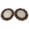 Oval Carved Walnut Picture Frames with Flowers, 1920s, Set of 2 1