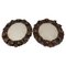 Oval Carved Walnut Picture Frames with Flowers, 1920s, Set of 2, Image 1