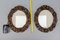 Oval Carved Walnut Picture Frames with Flowers, 1920s, Set of 2 16