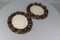 Oval Carved Walnut Picture Frames with Flowers, 1920s, Set of 2 9