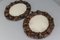 Oval Carved Walnut Picture Frames with Flowers, 1920s, Set of 2 2