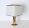 Table Lamp in Brass and White Silk Lampshade by Romeo Rega, Italy, 1970s, Image 6