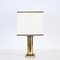 Table Lamp in Brass and White Silk Lampshade by Romeo Rega, Italy, 1970s 4