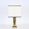 Table Lamp in Brass and White Silk Lampshade by Romeo Rega, Italy, 1970s, Image 4