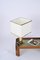 Lampada da tavolo in ottone e paralume in seta bianca di Romeo Rega, Italia, anni '70, Immagine 5