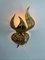Lámpara de pared italiana en forma de flor de metal dorado, años 60, Imagen 6