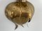 Lámpara de pared italiana en forma de flor de metal dorado, años 60, Imagen 9