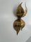 Lámpara de pared italiana en forma de flor de metal dorado, años 60, Imagen 4