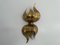 Italian Flower Shaped Gold Metal Wall Lamp, 1960s 1