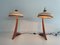 Vintage Italian Wooden and Woven Thread Shade Table Lamps, 1960s, Set of 2 6