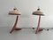 Vintage Italian Wooden and Woven Thread Shade Table Lamps, 1960s, Set of 2, Image 1