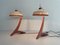 Vintage Italian Wooden and Woven Thread Shade Table Lamps, 1960s, Set of 2, Image 2