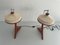 Vintage Italian Wooden and Woven Thread Shade Table Lamps, 1960s, Set of 2, Image 4