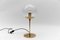 Mid-Century Modern Table Lamp in Brass and Glass, 1960s 1