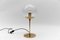 Mid-Century Modern Table Lamp in Brass and Glass, 1960s, Image 1