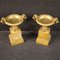 Gilded Bronze and Yellow Marble Risers, 1930s, Set of 2 2