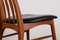 Eva Chairs in Teak and Black Skai by Niels Koefoed for Koefoeds Hornslet, Set of 6, 1960s 4