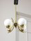 Mid-Century Italian Brass and Opaline Chandelier 1