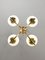 Mid-Century Italian Brass and Opaline Chandelier, Image 7