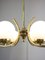 Lustre Mid-Century en Laiton et Opaline, Italie 8