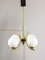 Mid-Century Italian Brass and Opaline Chandelier, Image 9