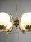 Lustre Mid-Century en Laiton et Opaline, Italie 3