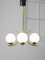 Mid-Century Italian Brass and Opaline Chandelier 6