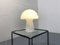 Lampe de Bureau Champignon en Verre Blanc, 1980s 6