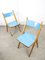 Mid-Century Italian Wooden Dining Table with Chairs in Blue, Set of 5 4