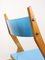 Italienischer Mid-Century Esstisch aus Holz mit Stühlen in Blau, 5 . Set 11
