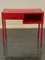 Roter Schreibtisch mit Schublade und Fach, 1950er 1