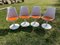 Orange Tulip Swivel Chairs attributed to Eero Saarinen & Knoll, 1956, Set of 4 1